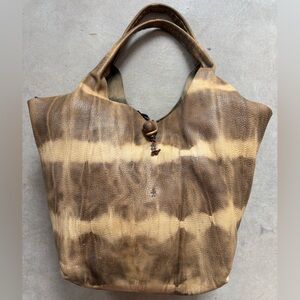 Henry Beguelin Leather Tie Dye Handbag